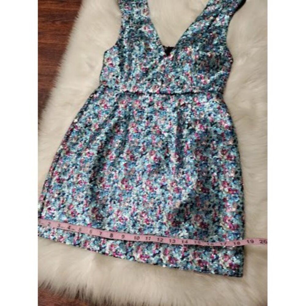 TOPSHOP Sequins Twee Homecomming NYE V-Neck Prom Glamour Mini Dress Size 6 - Picture 11 of 13